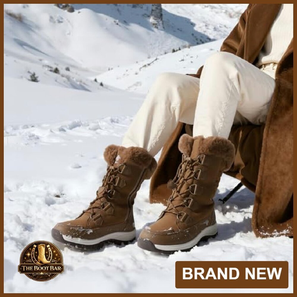 Women's Waterproof Winter Snow Boots Faux Fur Insulated Non-Slip Mid Calf - Picture 4 of 8